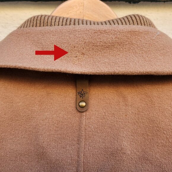 Mackage Camel Brown Tessa Wool Coat Leather Trim - Picture 10 of 11